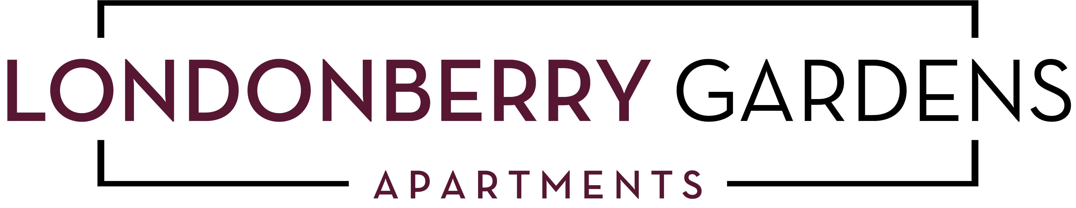 The image is a logo for Londonberry Gardens Apartments.